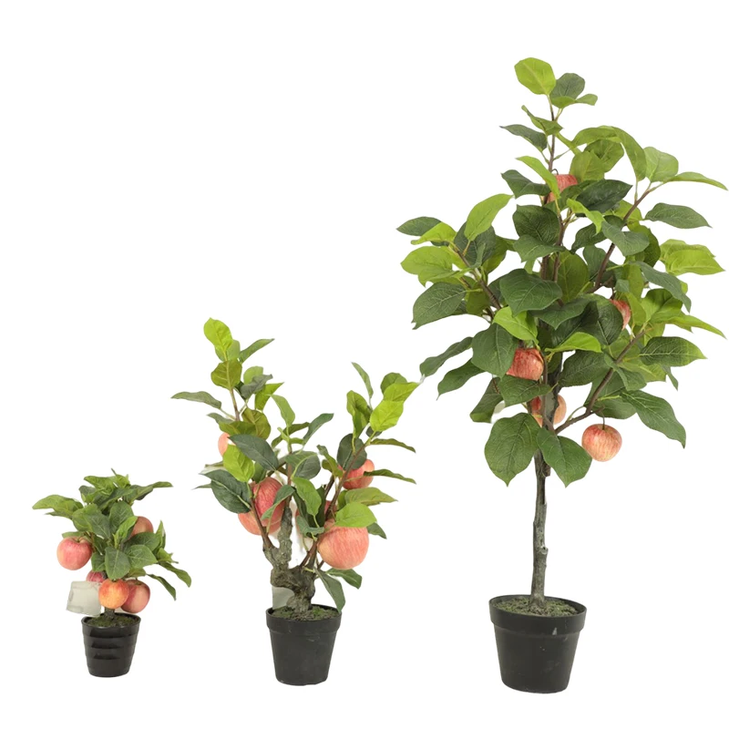 Artificial Apple Tree Home Decor Bonsai Tree Plastic Plants Pots Garden Landscaping Modern Style Plants Indoor Palm Tree