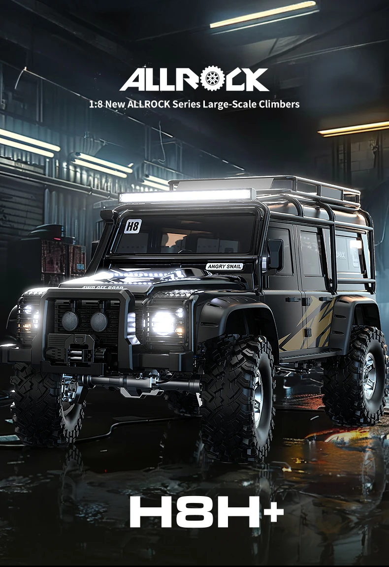 MJX H8H+ RC Car 1/8 4WD 3970 Brushless 8CH Remote Control Toys Climbing Off-Road Truck Aluminum Alloy Parts 80A ESC 35KG Servo