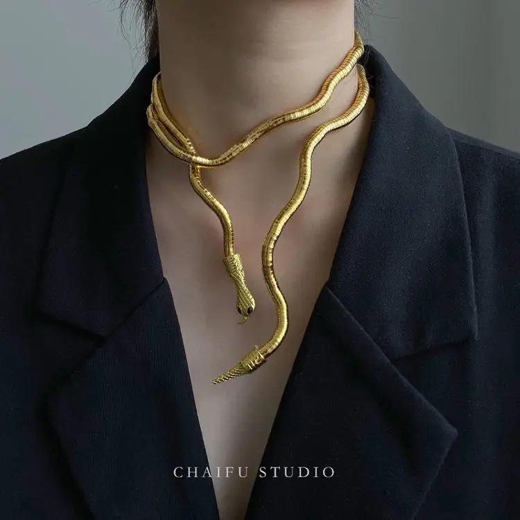 Collana Con Bracciale Serpente Strass Girocollo - Foto 11