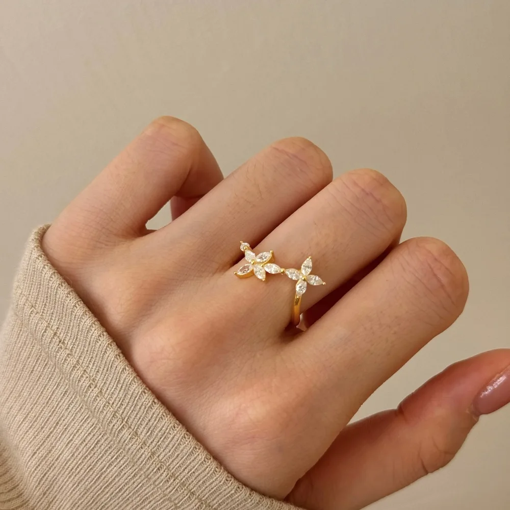 KAKODIY new launch open adjustable ring 925 Sterling Silver butterfly shape 5A zirconia female bride fashion ring detail 6