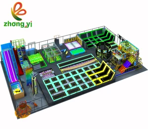 Customized Adults and Child's Trampoline Parks Amusement Jump Bed Indoor Trampoline Park