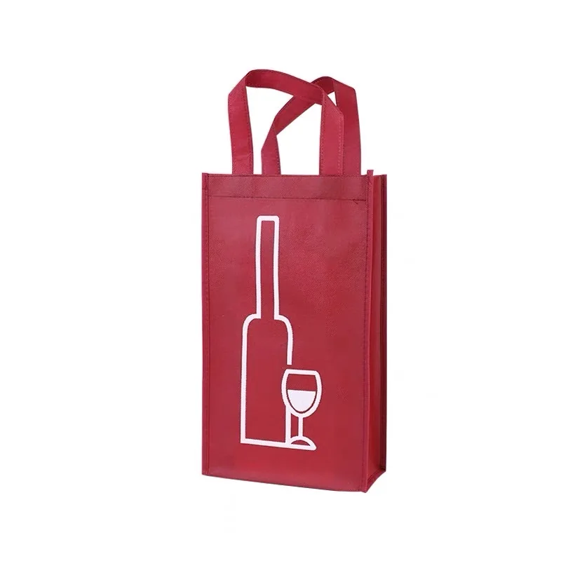 Custom Eco-Friendly  Non-Woven Bag For Natural Material Shopping Wine Bags For Grocery With Custom Brand logo