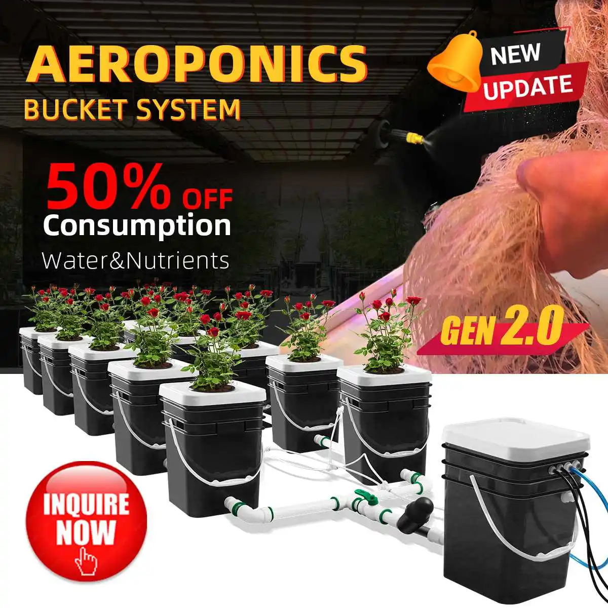 Sunplus Rdwc Automatic Garden Irrigation System Dwc Hydroponic Bubble 5 Gallon Dutch Bucket for Greenhouse