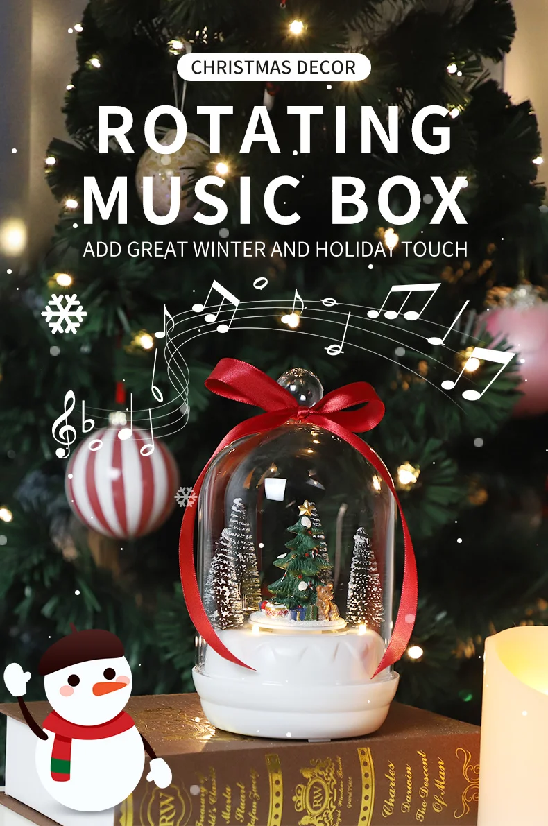 Hot selling Customized Rotating Music Box For Crafts Gifts Christmas decor table Santa Claus ornaments supplier