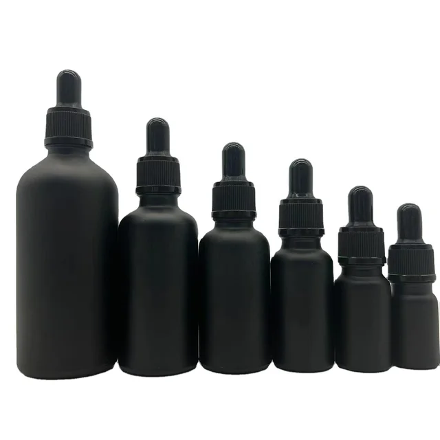 5Ml 10Ml 15Ml 20Ml 30Ml 50Ml 100Ml Black Matte Essence Oil Silicon NBR PVC Nipple Bulb Glass Plastic Gradient Pipette Dropper