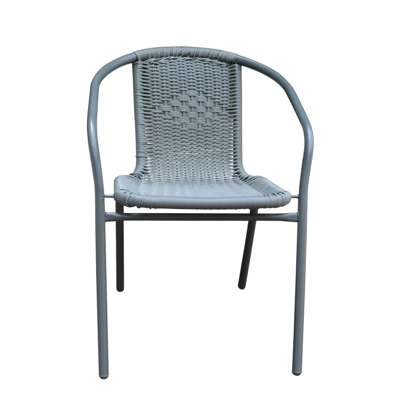 Wholesale Cheap Outdoor Patio Furniture Balcony Rattan Bistro Set 3 Piece Tables and Stacking Chairs Set for Cafes Restaurant