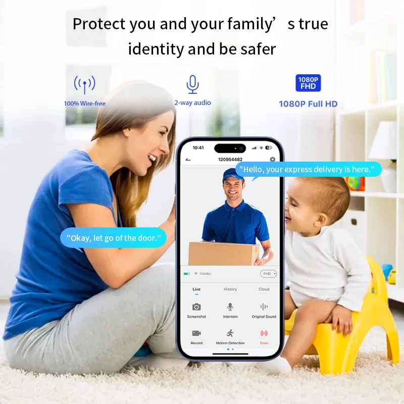 Dual Audio Wireless Doorbell Camera with Monitor Bluetooth Mobile APP Supported Door Phones