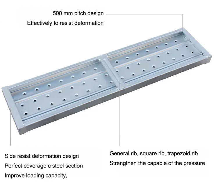 Customized Length Scaffold Metal Plank Scaffolding Steel Catwalk Scaffold Platform Steel Plank
