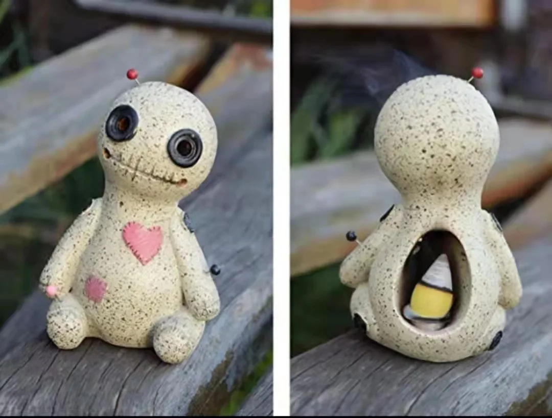 Wholesale Halloween Voodoo Doll Cone Incense Burner Set Backflow Custom