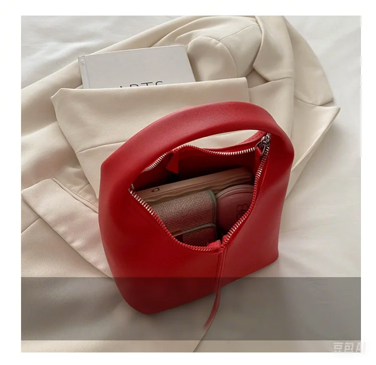 New Luxury Designer Women's Messenger Purse Handbag Soft Skin Single Strap Zip Closure Portable Polyester PU for Summer