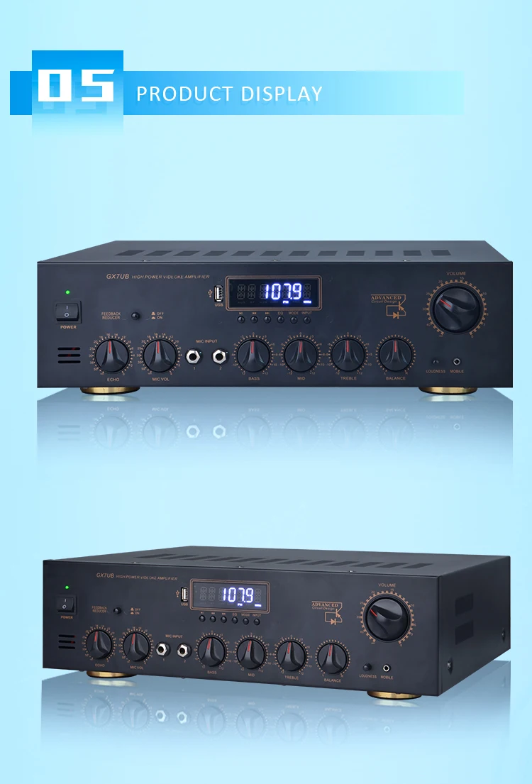 2 Channel Power Home Audio Amplifier Stereo Receivers With Usb,Sd,Aux