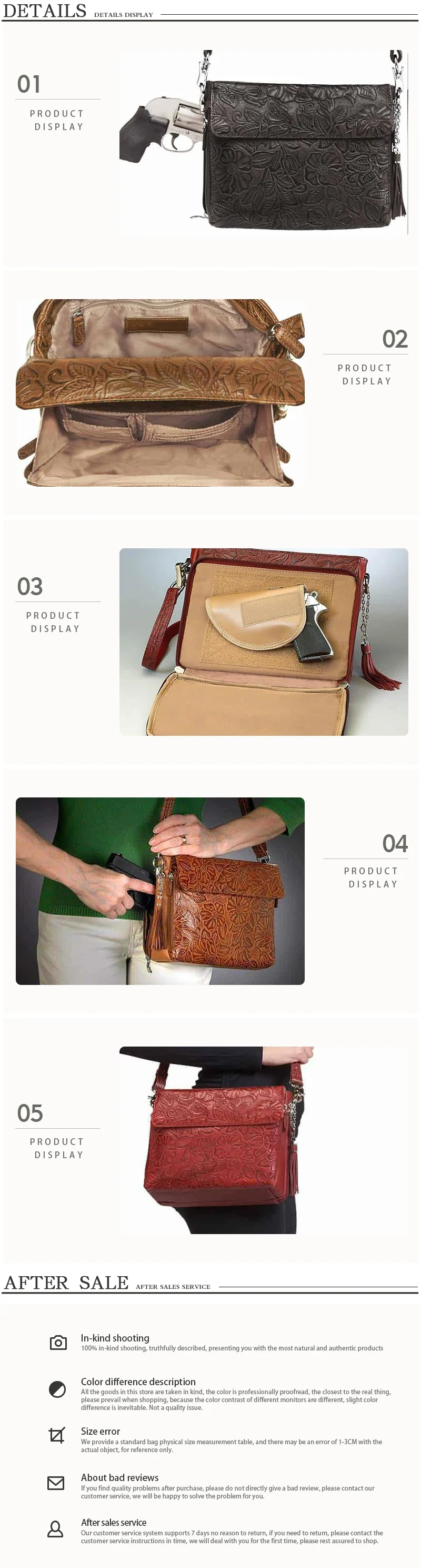 American Cowhide Concealed Carry Crossbody Purse Satchel Style Purse