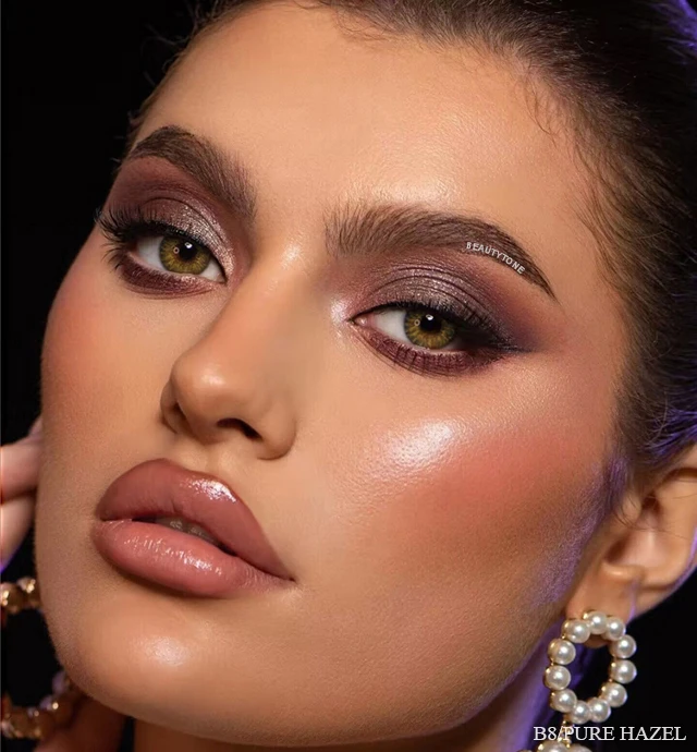 Смеси BeautyTone бирюзовый чехол темно-коричневые глаза естественный вид мягкие линзы оптовая продажа смешанные цвета цветные контакты для