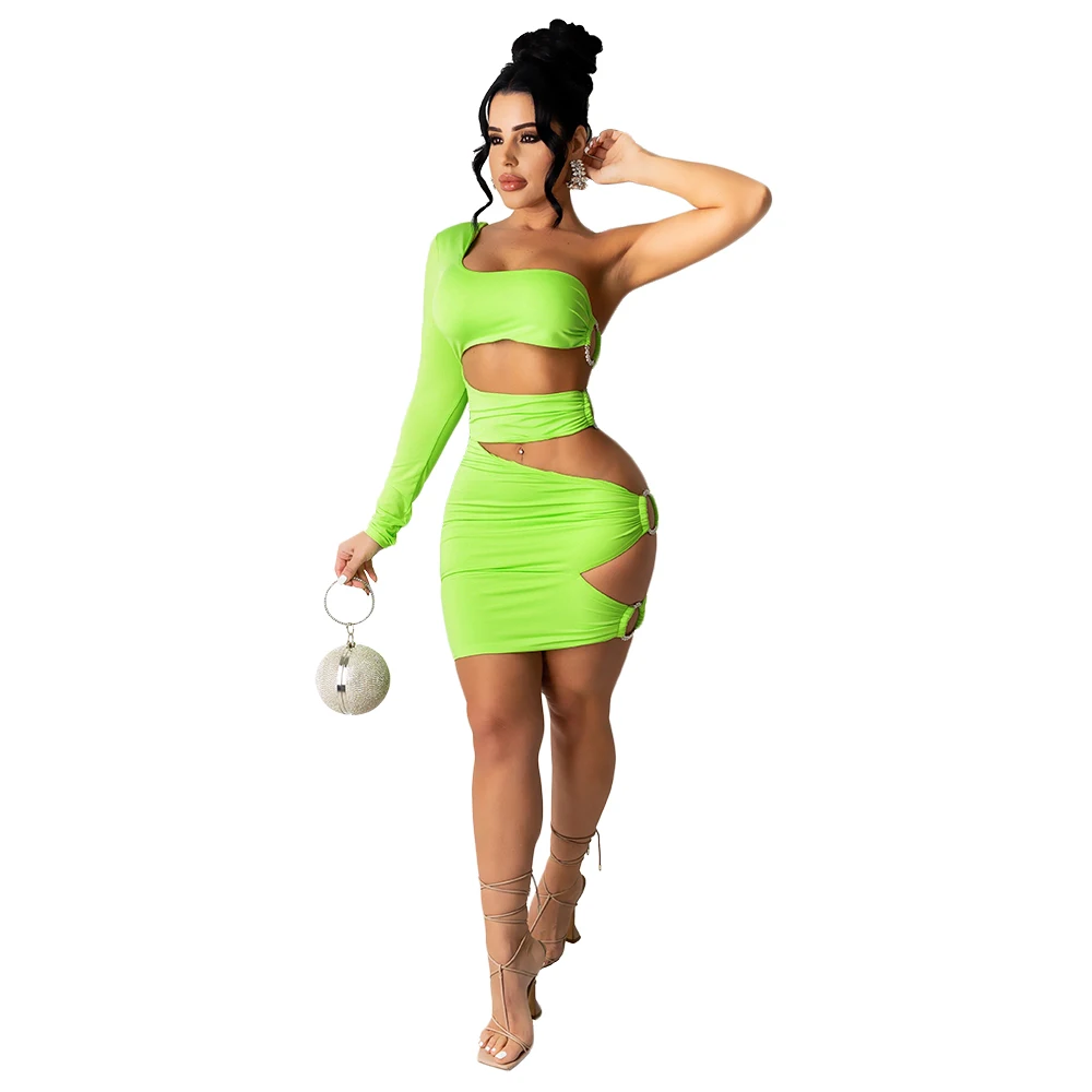 Sheer short night club sexy cut out	mini dress party women dresses