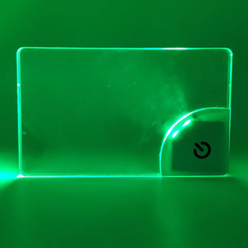 Business Card Custom Print LOGO Acrylic LED Business Cards Personalized Laser Engrave Flash Light Name Card