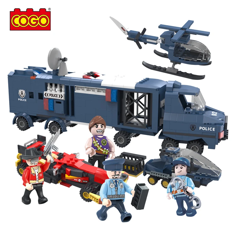 COGO Car Police DIY Build Block Construction Building Blocks Bricks Toys