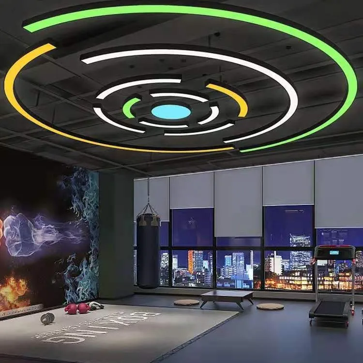 Yuvarlak Ark Doğrusal Işık Çemberi Asılı Lamba Yeni Tasarım Dairesel Led Avize İç Mekan Dekoratif