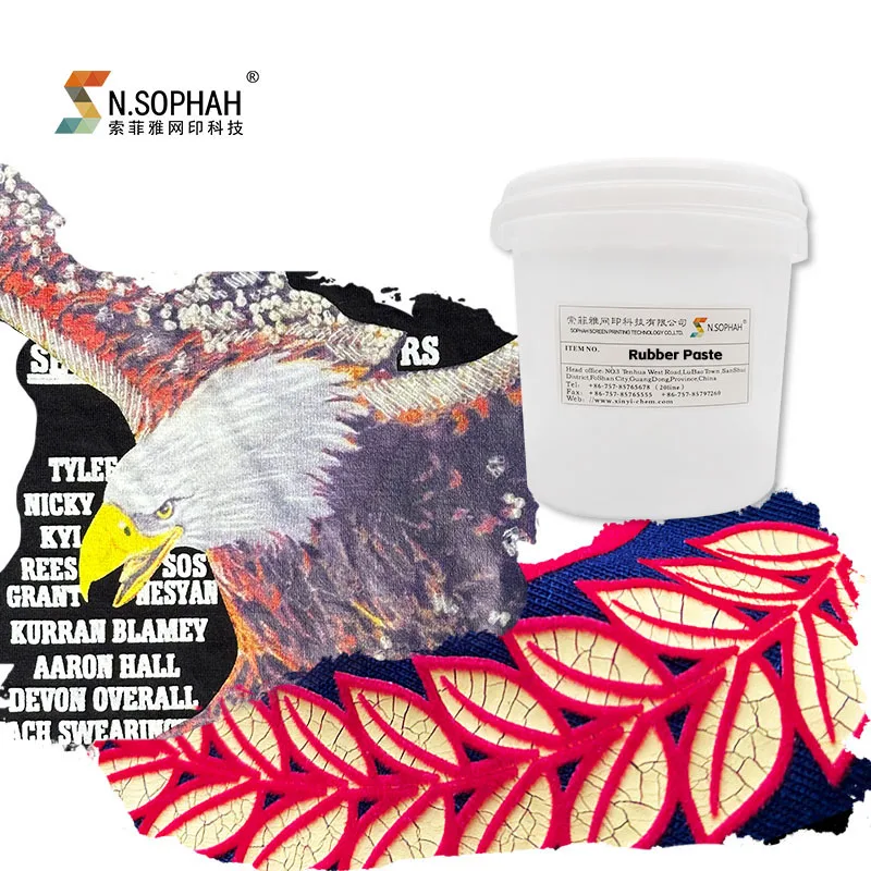 Garment Water Based T Shirt Printing Rubber Paste Textile Printing Chemical Screen Printing Rubber Paste