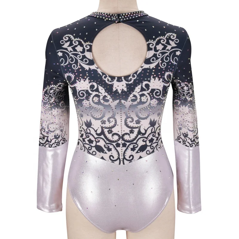 Sublimated Colorful Gymnastics Practice Wear Leotards for Girls Gymnastics Clothing Children Gym Leotards Rhinestone Adult