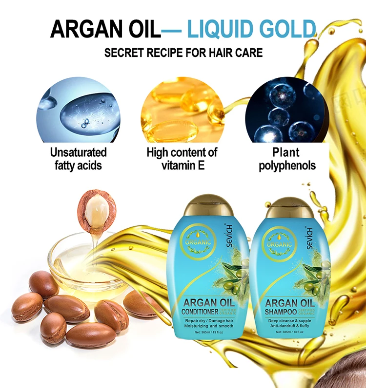 Private Label Organic Keratin Argan Oil Shampoo And Conditioner Sulfate Free Hair Care Set For