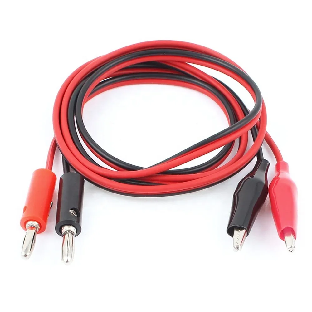 1 Pair 4mm Banana Plug to Alligator Clip AV Clamp dual Test Lead ...