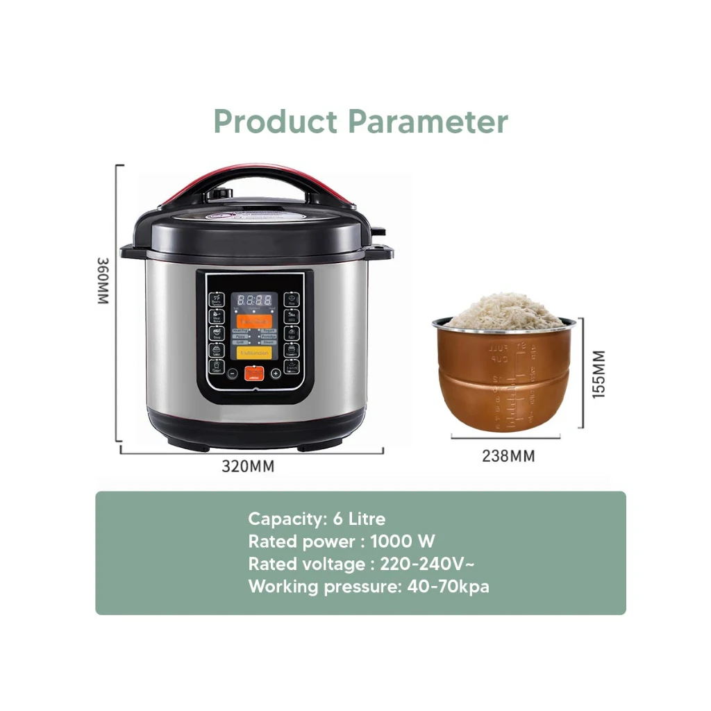 Factory Direct Sale 16 in 1 Electric Digital Multifunction Pressure Cooker 6L