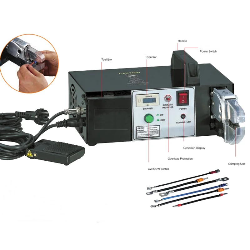 0.25-10mm2 Macchina automatica per crimpare terminali elettrici EM-6B2 EM-6B1 con set di matrici intercambiabili Utensili per crimpatrice elettrici