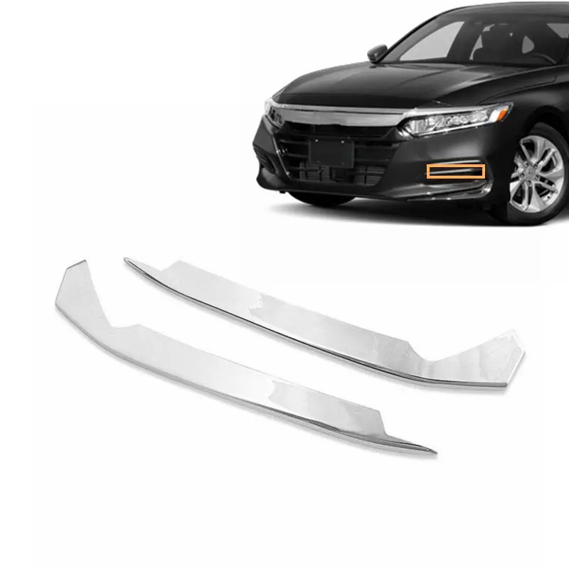 Chrome ABS front bumper lower fog light lamp molding strip trim for Honda accord 2018 2019 2020