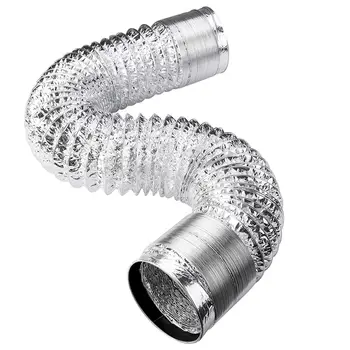 Insulated Air Conditioning Duct Sliver Durable Aluminum Duct Ventilation Air Hose Pipe for Rooms House Vent
