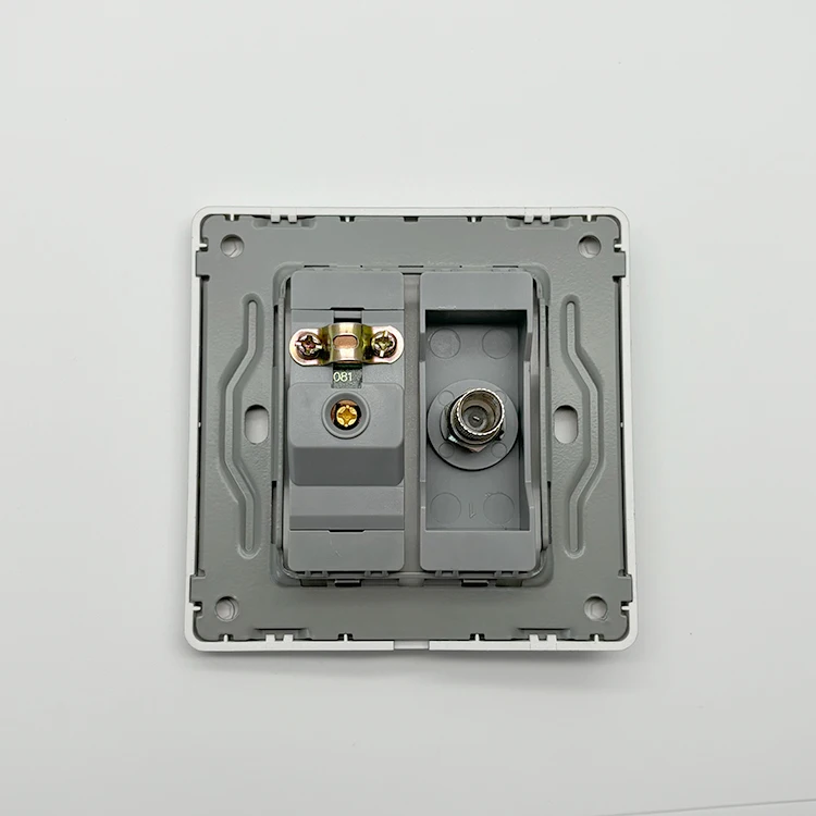 VNX Factory Directly Sale Crystal Large Panel 86 * 86mm TV Socket + Satellite Network Interface Wall Socket for Home