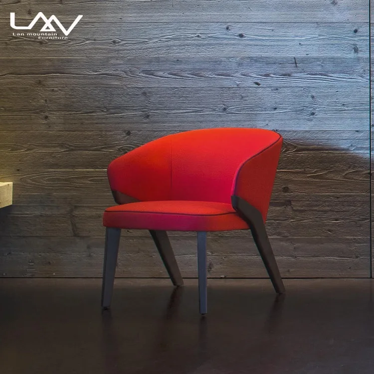 Modern Nordic Design Wood Frame Bar Chair Vintage Fabric High Chair For