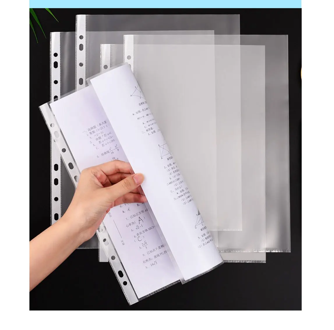 Foska Stationery A4 Transparent plastic sheet protector Paper Document