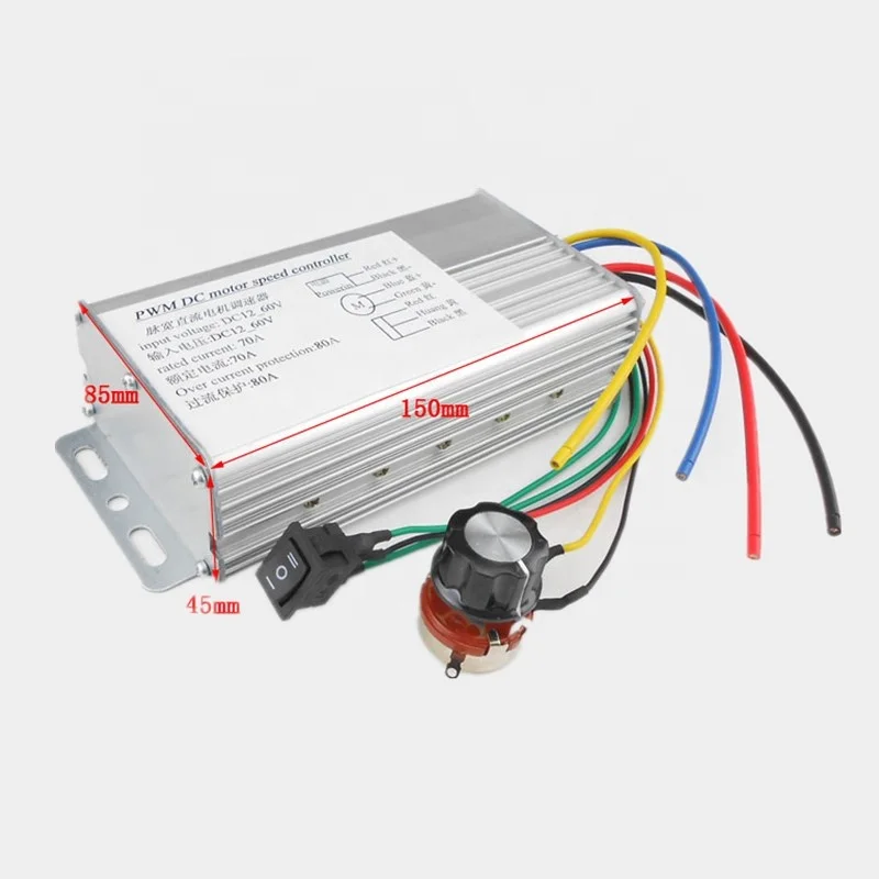 4000W 12V 24V 48V PWM щетка регулятор скорости вращения двигателя постоянного тока Реверсивный вперед обратного 12 в-60 в