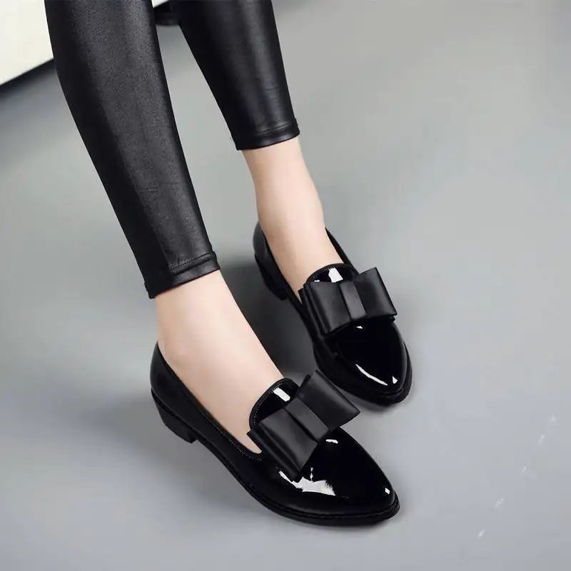 New Arrival Women's Leather Dress Shoes Flat Pointed Toe Solid Color ...