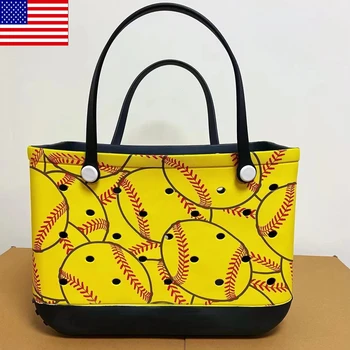 Hot Sale Customized Louis Tote Bag Factory Wholesale EVA Rubber Beach Bag Silicone Medium Bogg Bag