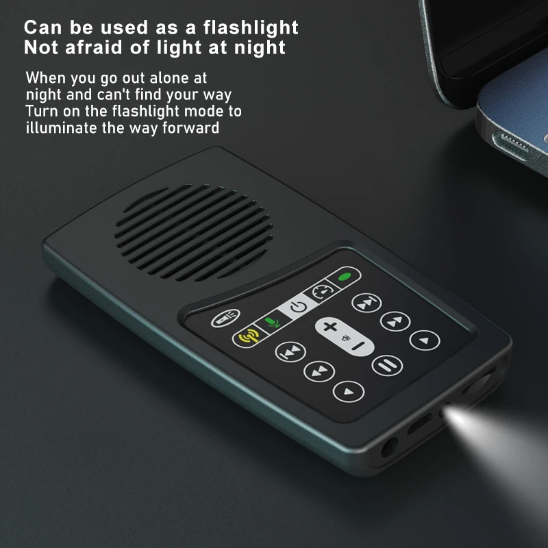V-256 Digital MP3 Player with Loud Speaker FM Radio Flash Light & Audio Bible Learning Machine Solar Powered