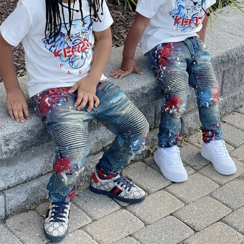 AIPA Kids Jeans High Quality, Ripped Distressed Style