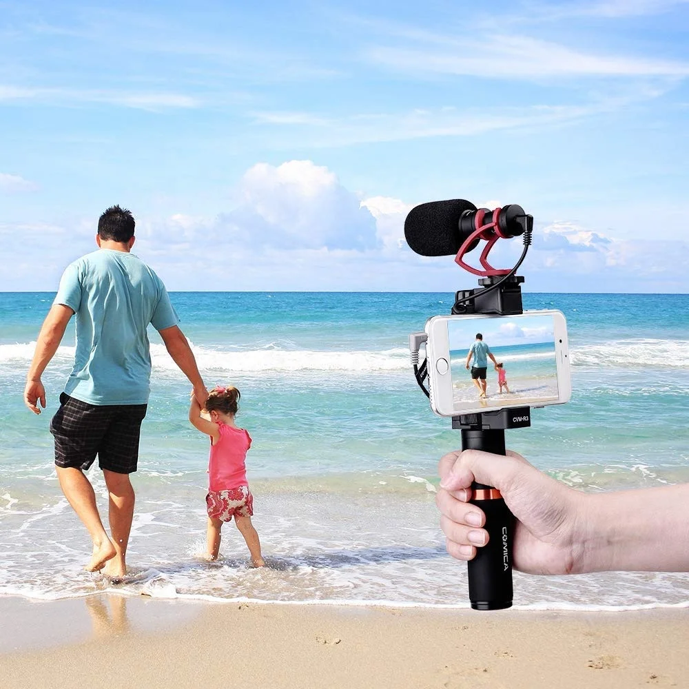Comica CVM-R2 смартфон рукоятка металлическая видео установка с шириной регулируемый зажим для