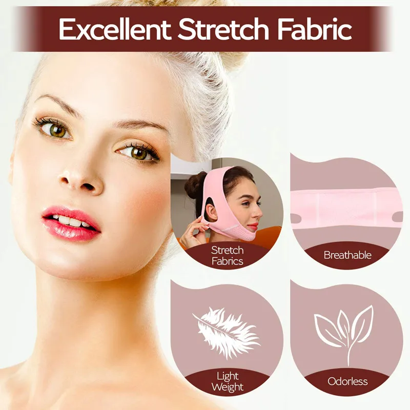 Reusable Double Chin Slimming Device V-Line Face Lifting Belt with Massager Chin up Strap for Slimming
