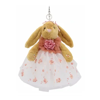 Factory Direct Custom Plush Bunny Girl With Skirt Keychain Toys For Kids Girls Gifts