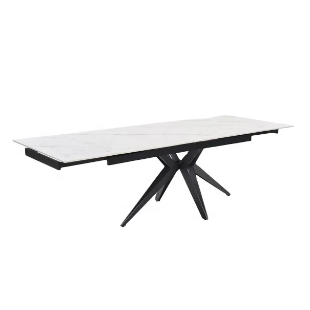 Foshan Carberry Functional Dining Table Set Restaurant Extendable Table With White Porcelain Table Top