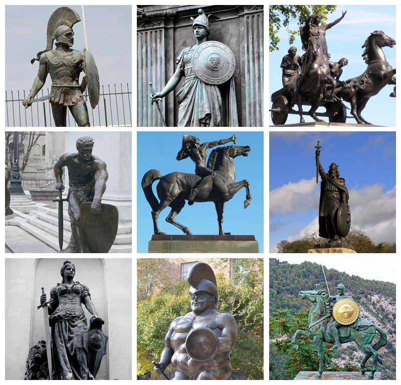 Life Size Statues Sculpture Bronze Japanese Garden Warrior Brass