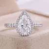 18K white gold lab diamond ring