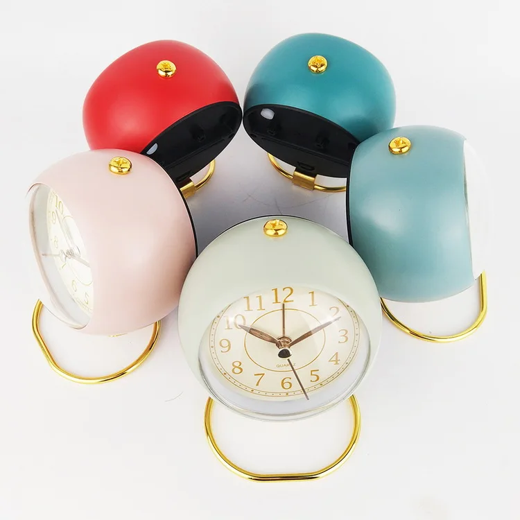 Creative Products 2021 Round Shape Domed Glass Metal Table Quartz Alarm