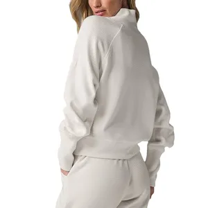 Women's New Breathable High Waist Long Sleeve Pullover Shirt+ Pants Fitness Casual Sports Suit