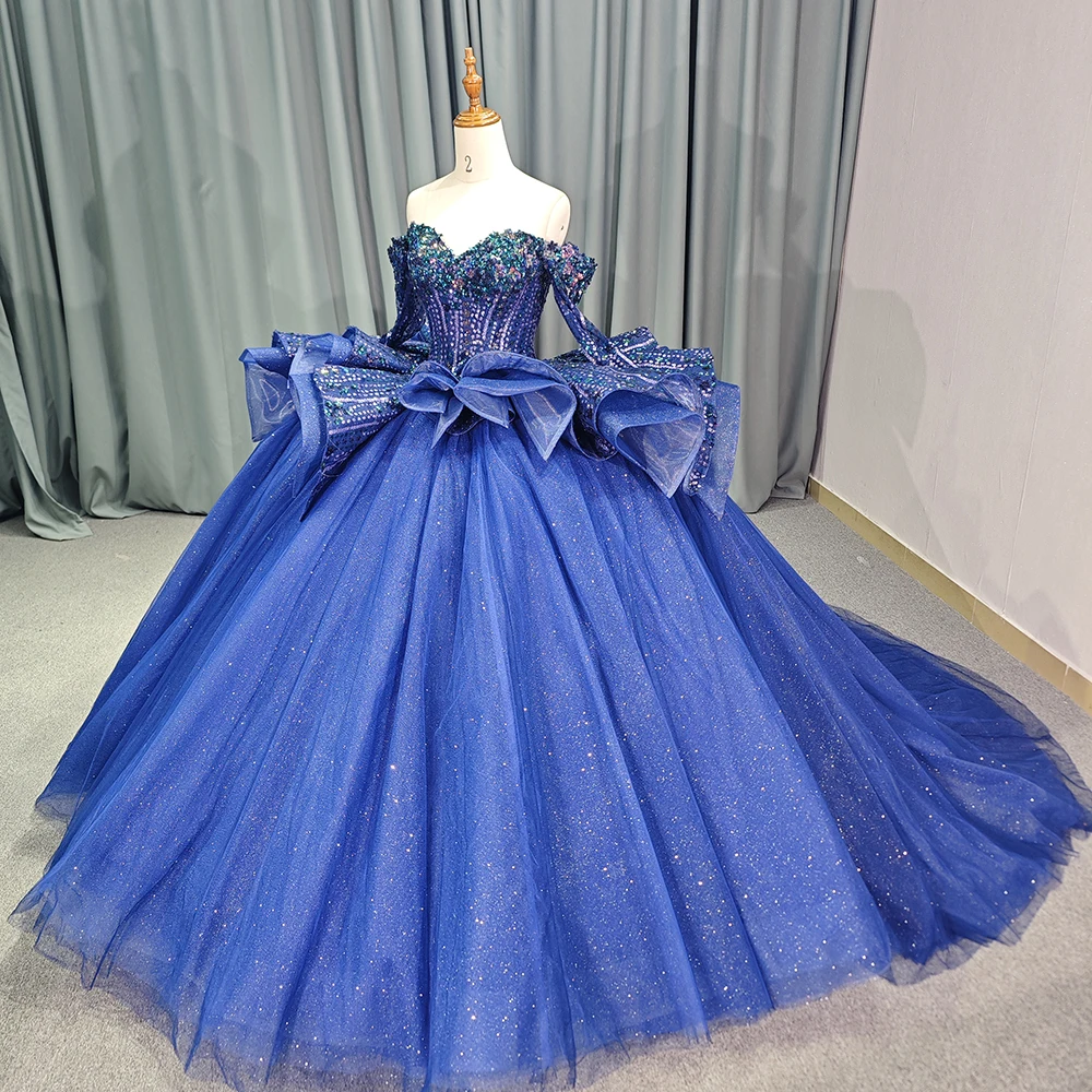 Gorgeous Blue Sweetheart Ball Gown Pearls 3D Flowers Sequined Tulle Maxi Quinceanera Dresses 6761-1 Gorgeous Blue Sweetheart Ball Gown Pearls 3D Flowers Sequined Tulle Maxi Quinceanera Dresses 6761-1
