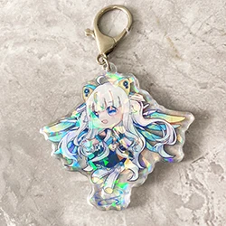 Manufacturers Kawaii Custom Printed Hologram Holographic Glitter Anime Transparent Clear Epoxy Acrylic Keychain Charm
