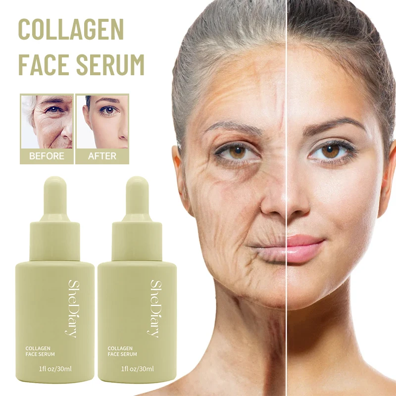 SheDiary Fast Delivery Natural Organic Collagen Boost Serum Anti-wrinkle Vitamin C Serum for Face with Hyaluronic Acid