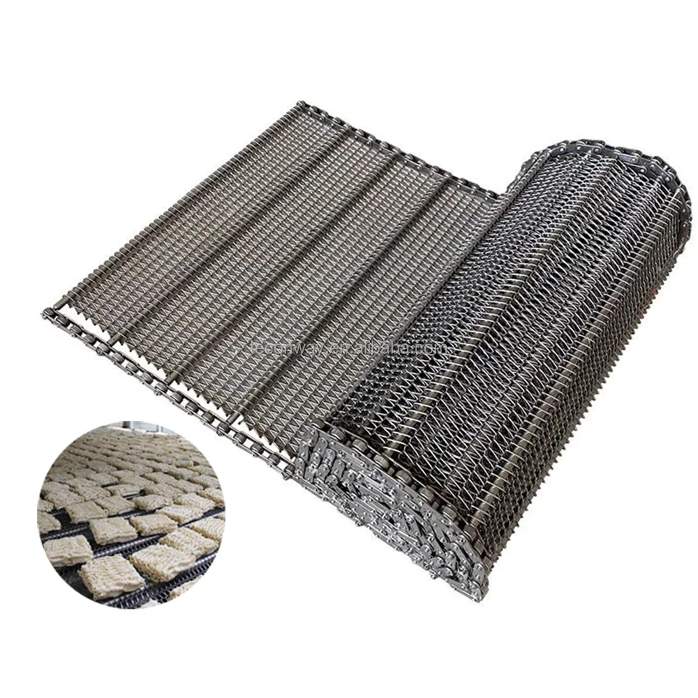 Food Grade Stainless Steel Chain Link Spiral Wire Mesh Conveyor Belt for  Steam Box of Instant Noodle Making Machine