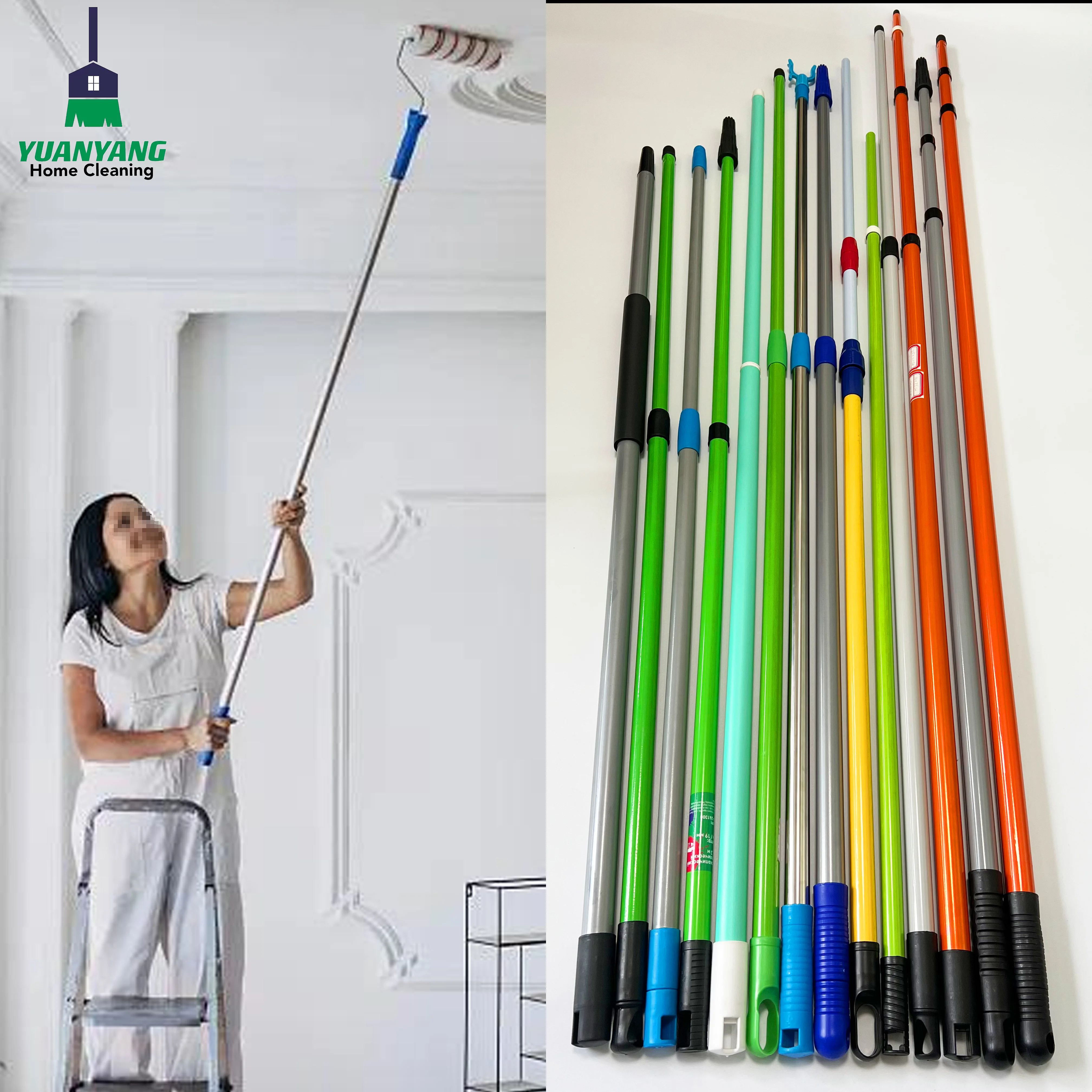 Wholesale Long Telescopic Extension Pole Retractable Mop Metal Stick ...